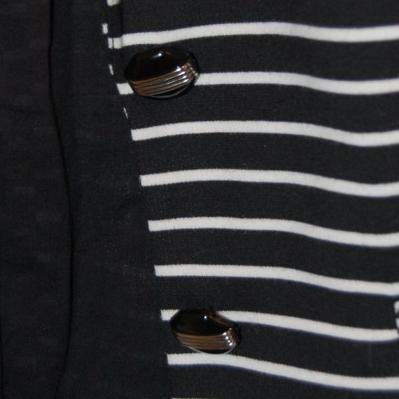Christine V Black & White Striped 2 Button Women's Jacket Size Medium - Picture 6 of 10